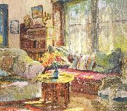Colin Campbell Cooper Cottage Interior Sweden oil painting reproduction